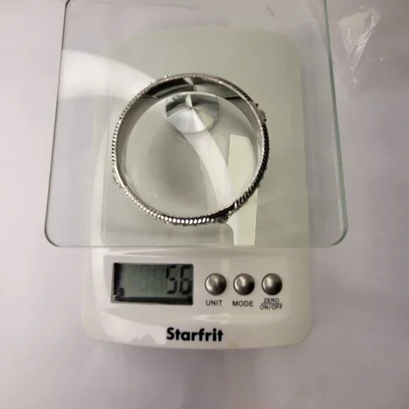 Silver Bangle with Crystals - Picture 14 of 15